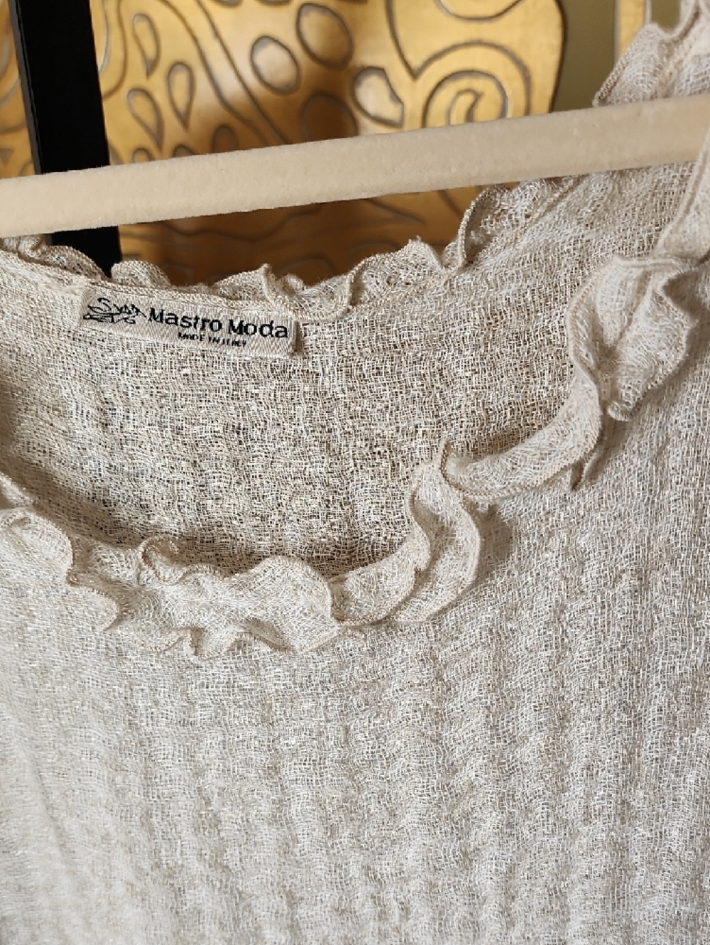Boho Crinkled Ivory Maxi Dress - Picture 2 of 7